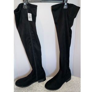 Knee high Suede Long Black Boots